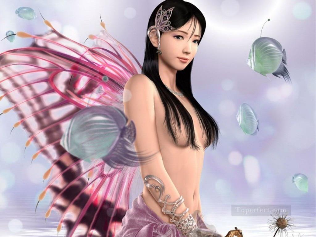 fantasy Chinese girl 2D Oil Paintings
